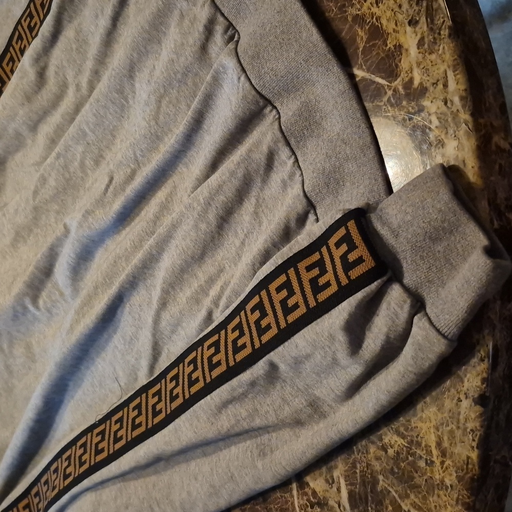 Gray Hoodie with Brown Accents - Picture 4 of 4